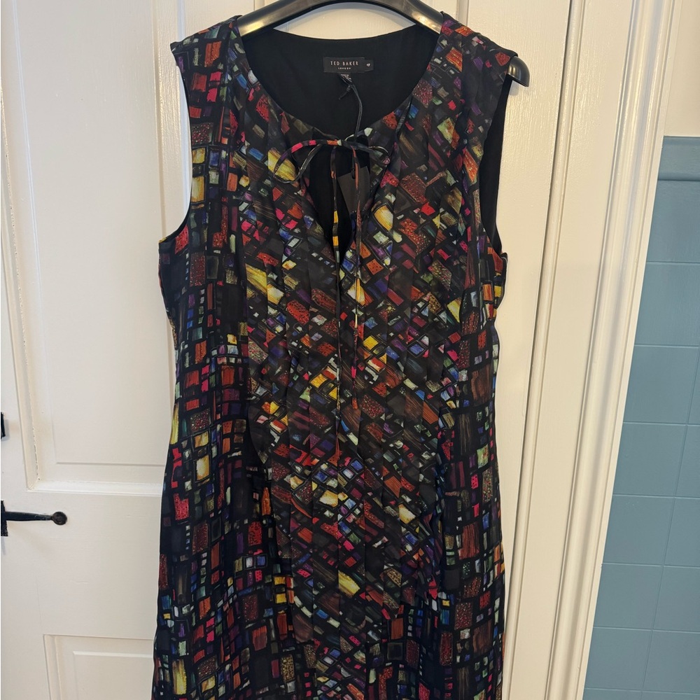 Ted Baker Multicolor Geometric Midi Dress- UK sz4 (10,12 us)